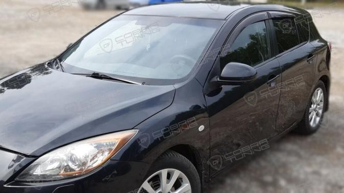 Дефлекторы окон (ветровики) Mazda 3 II (BL) Hb 2009-2013"EuroStandard" (Мазда 3) Кобра Тюнинг